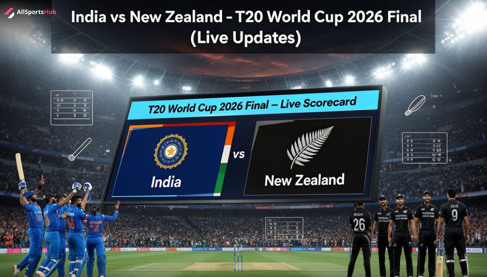 India National Cricket Team vs New Zealand National Cricket Team Match Scorecard – T20 World Cup 2026 Final (Live Updates)